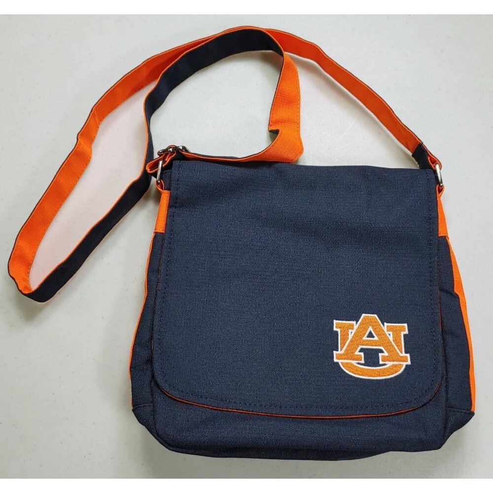 Auburn University Navy Blue/Orange Crossbody Purse/Bag w/ Zippers